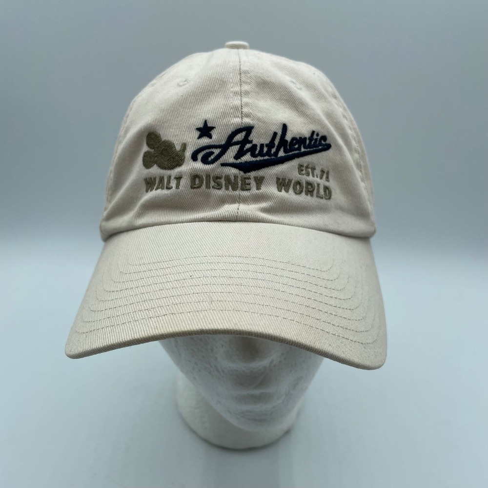 Walt Disney World Authentic Mickey Mouse Baseball Cap Tan Adult Adjustable Strap